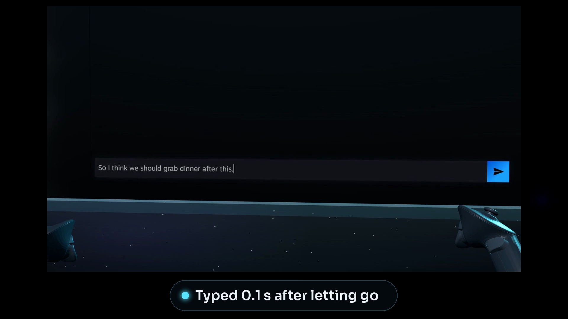Gripspeak in the Steam Frame: dictating a message into Steam chat